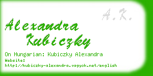 alexandra kubiczky business card